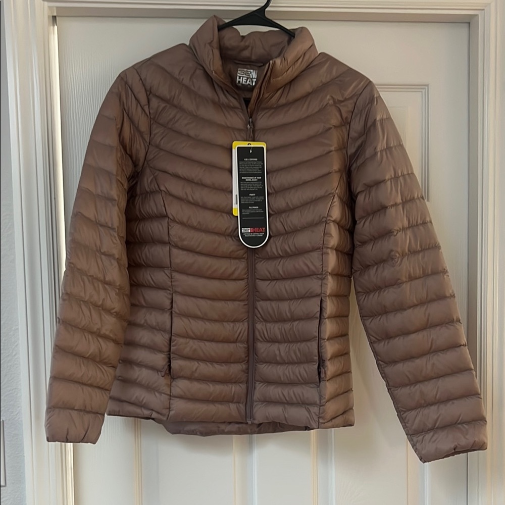 32 Degrees Women's metallic Taupe Puffer Jacket S